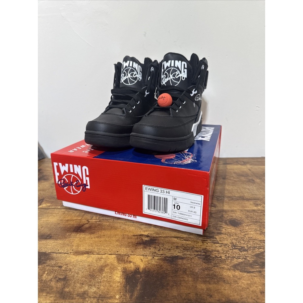 PATRICK EWING 33 HI top black white 10 OG 1VB90014 011 B BALL 1990's rare